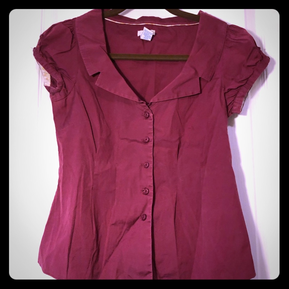 Maroon Anthropologie/Odille Button Down